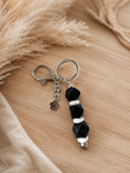 Black & White Beaded Keychain