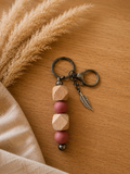 Wood & Dusty Rose w/ Feather Charm