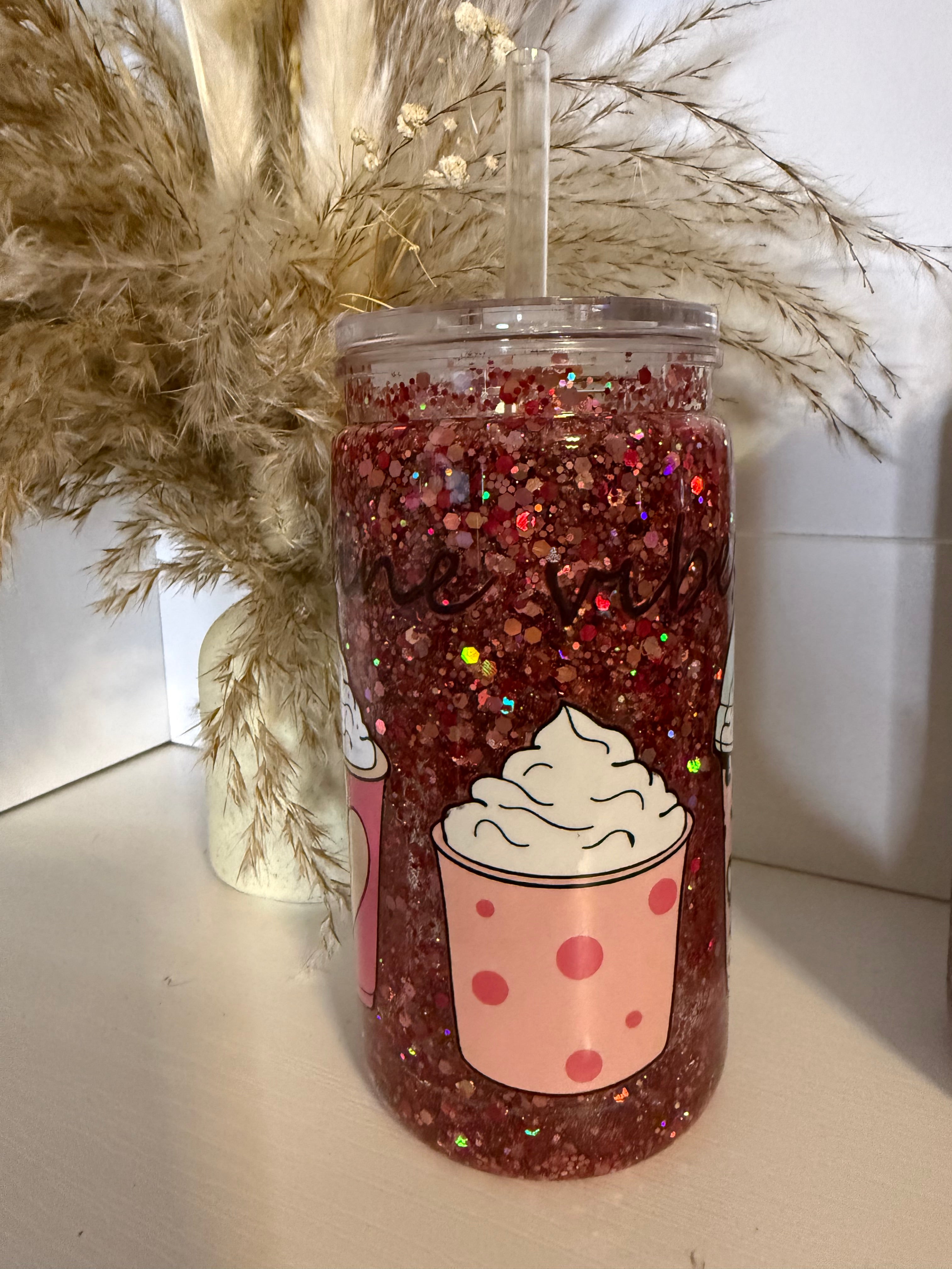 16 oz Pre-Made Acrylic Snow Globe Tumbler