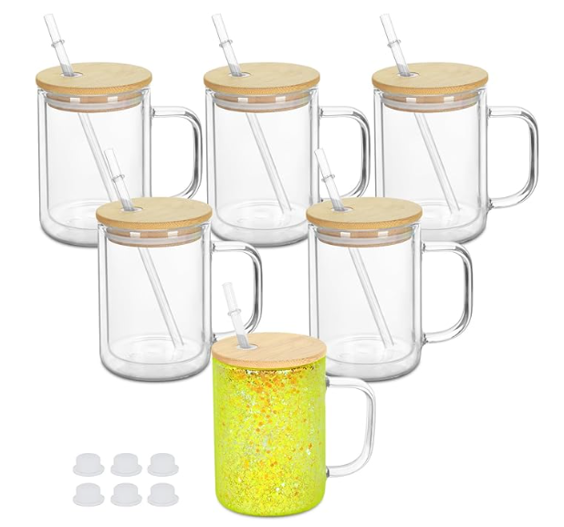 15 oz Glass Mug w/ Handle