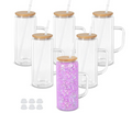 20 oz Glass Snow Globe Can with Handle